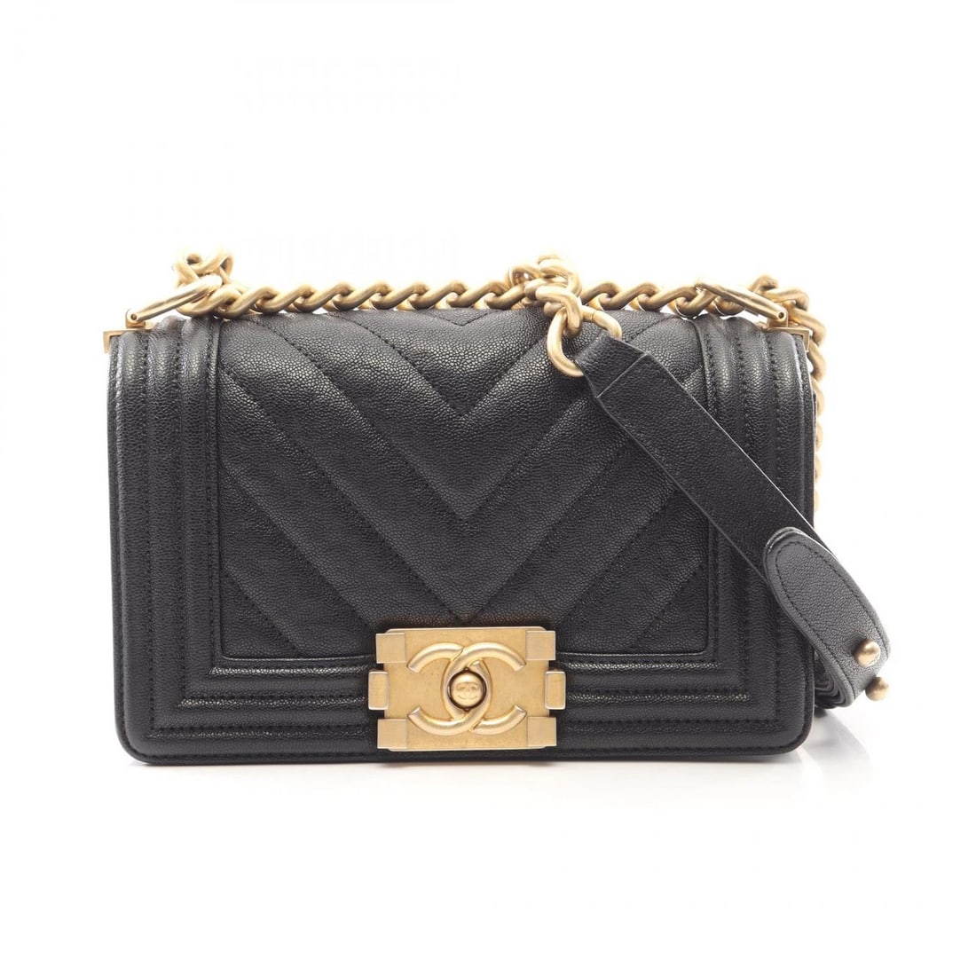 CHANEL BOY CHANEL SMALL CHAIN SHOULDER HANDBAG: CHANEL Boy Chanel Small Chain Shoulder Handbag Brand: CHANEL Type: Shoulder Bag Material: Grained Calfskin leather Color: Black??ish colors Size: H:12cm x W:20cm x D:6cm (H:4.7" x W:7.9" x D:2.4")