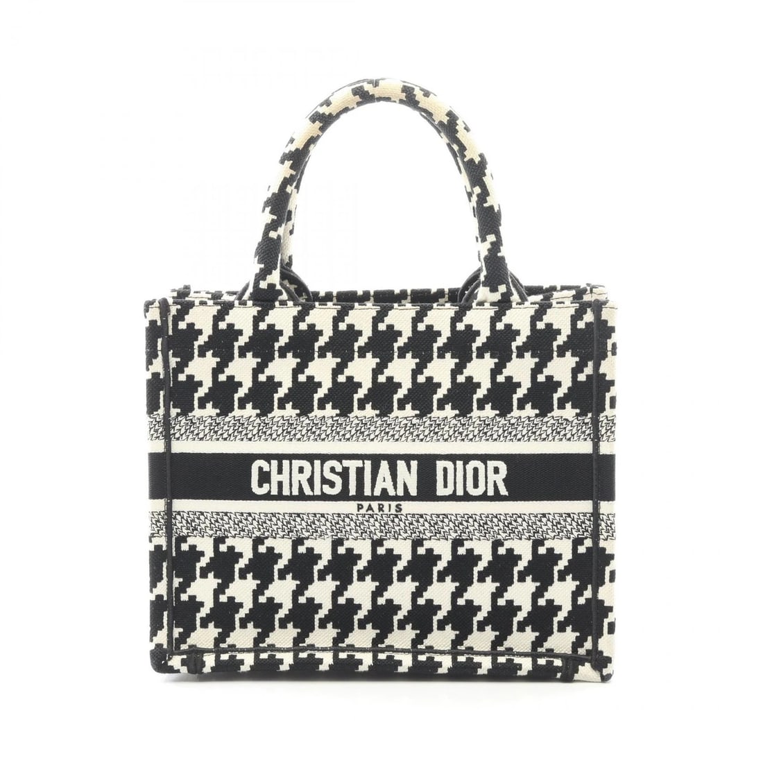 DIOR BOOK TOTE SMALL HAND BAG: Dior BOOK TOTE Small Hand Bag Brand: Dior Type: Tote Bag Material: canvas Color: Black??ish colors × White??ish colors Size: H:22cm x W:27cm x D:13cm (H:8.7" x W:10.6" x D:5.1") Handle?31cm(12.2")