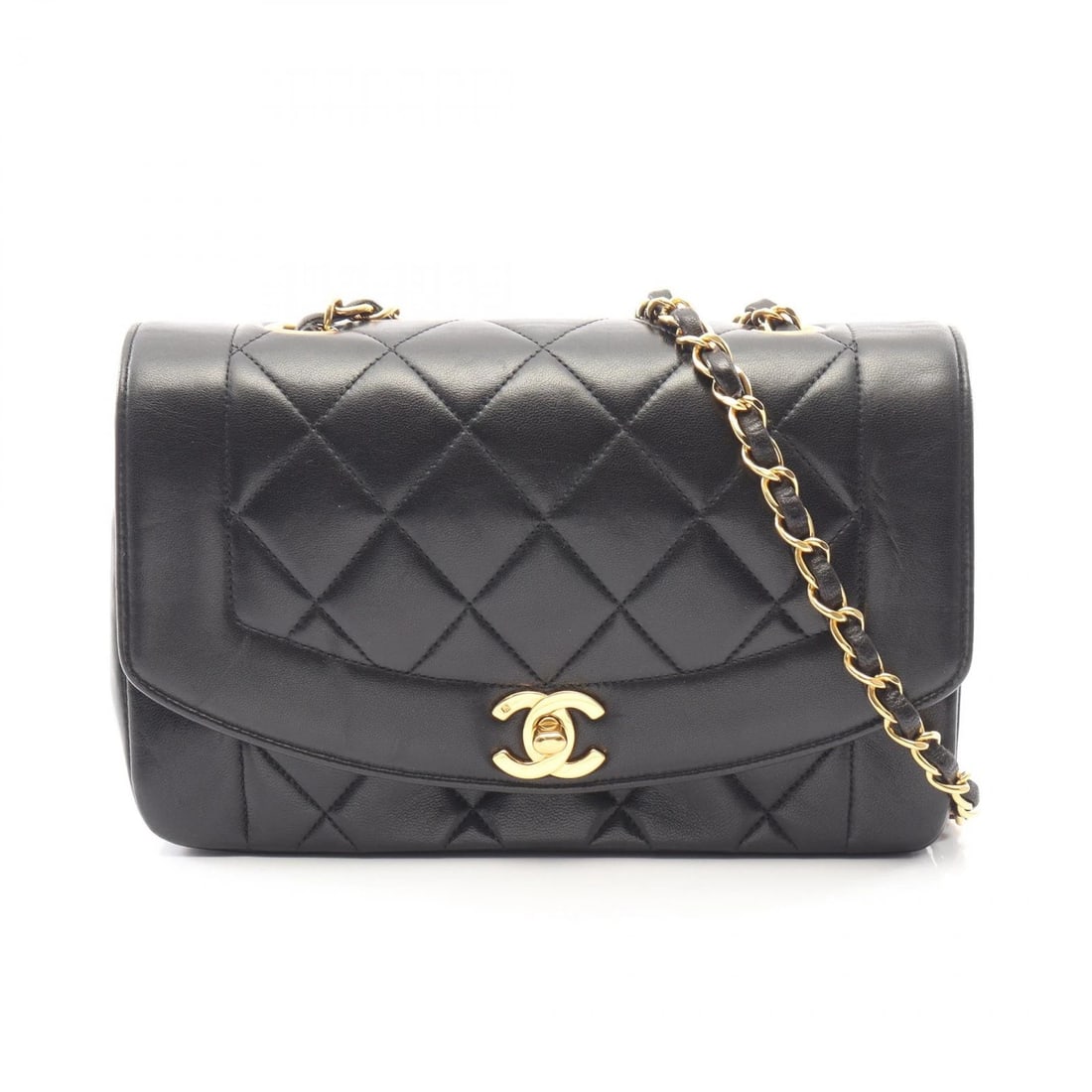 CHANEL MATELASSE DIANA FLAP CHAIN SHOULDER BAG: CHANEL Matelasse Diana Flap Chain Shoulder Bag Brand: CHANEL Type: Shoulder Bag Material: Lambskin (sheep leather) Color: Black??ish colors Size: (H:5.5" x W:8.7" x D:2.8") Accessories: None <