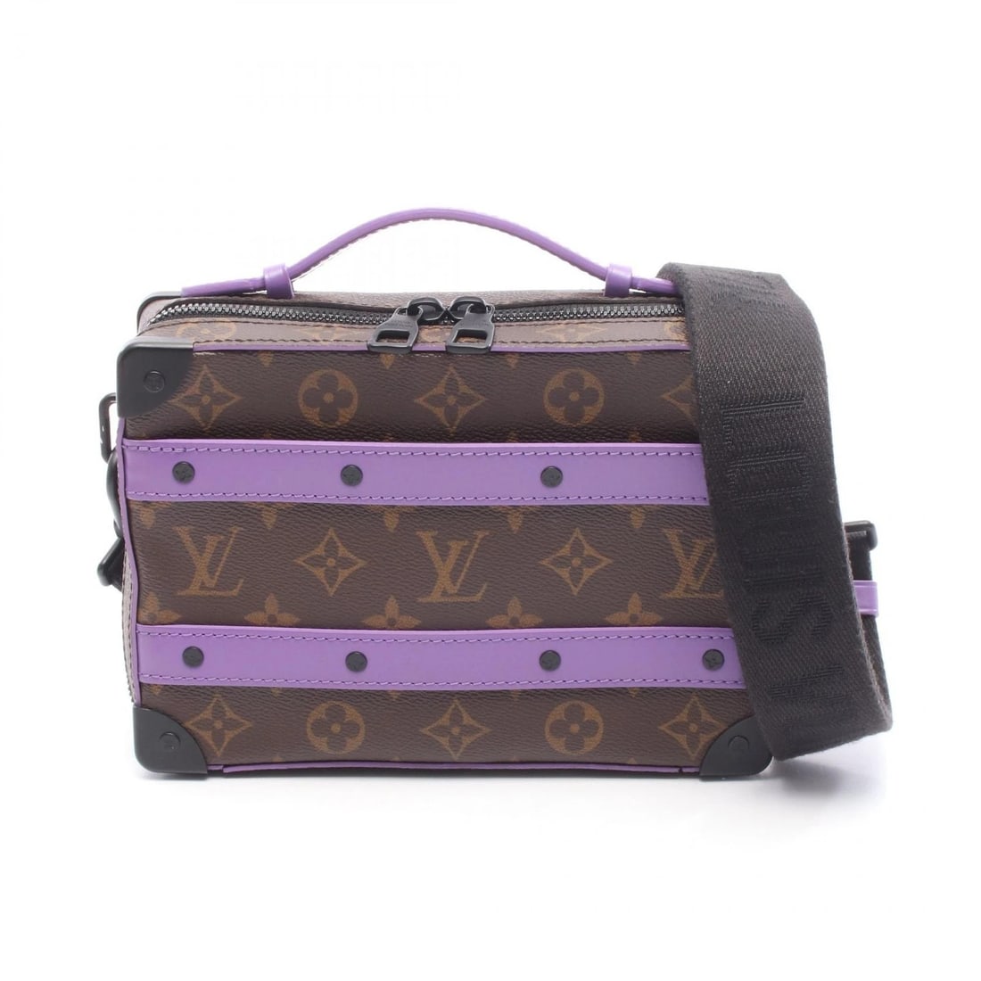 LOUIS VUITTON HANDLE SOFT TRUNK CROSSBODY HANDBAG: LOUIS VUITTON handle soft trunk crossbody Handbag Brand: LOUIS VUITTON Type: Handbag Material: Monogram macassar × PVC coated canvas × leather Color: Purple / Brown??ish colors × Purple??ish colors
