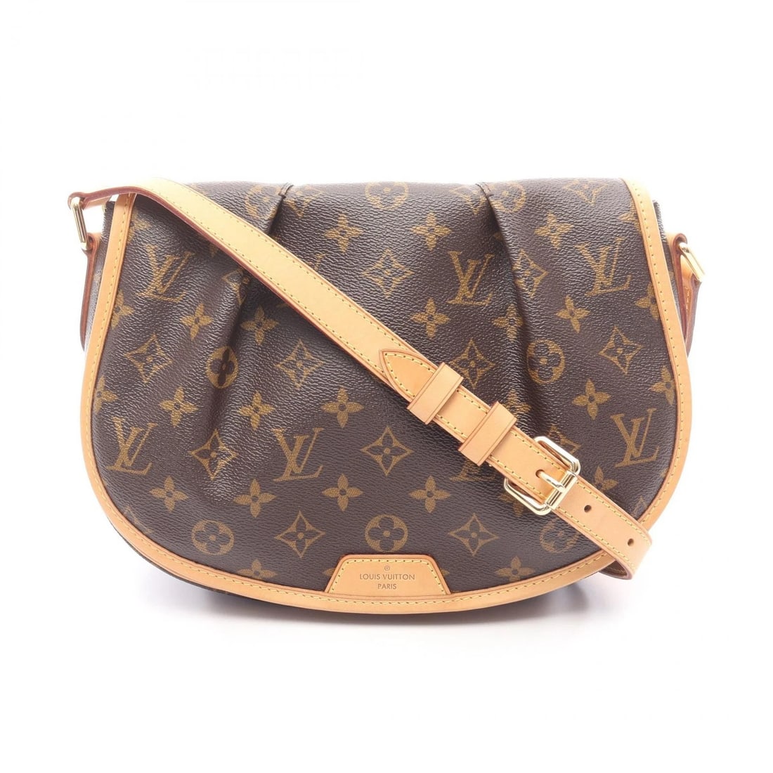 LOUIS VUITTON MENILMONTANT PM SHOULDER CROSSBODY BAG: LOUIS VUITTON Menilmontant PM Shoulder crossbody Bag Brand: LOUIS VUITTON Type: Shoulder Bag Material: Monogram × PVC coated canvas × leather Color: Brown??ish colors Size: (H:8.3" x W:10.6" x D:3.1