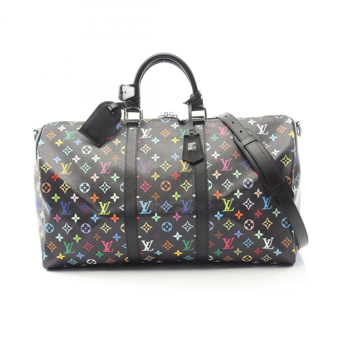 LOUIS VUITTON LV TM KEEPALL BANDOULIERE 50 HAND BAG: LOUIS VUITTON LV TM Keepall Bandouliere 50 hand bag Brand: LOUIS VUITTON Type: Boston bag Material: Monogram Multicolore × PVC coated canvas × leather Color: Black / Black??ish colors × Multicolor?