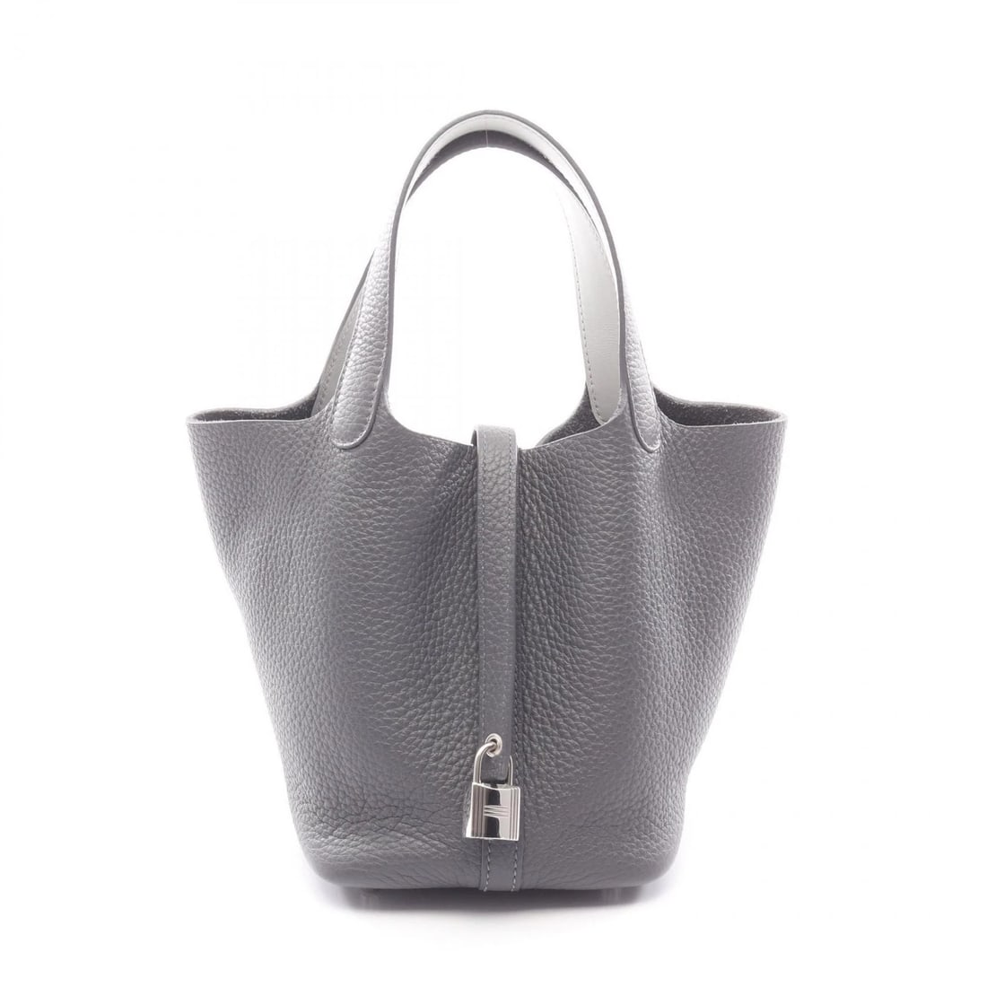 HERMES PICOTIN LOCK PM HANDBAG CLEMENCE: HERMES Picotin Lock PM Handbag Clemence Brand: HERMES Type: Handbag Material: Taurillon Clemence × leather × Taurillon Clemence / Veau Swift leather Color: Ardoise / Gray??ish colors × Gri Platinum