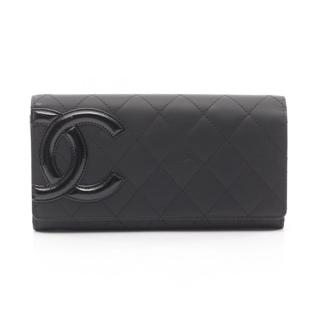CHANEL CAMBON LINE BIFOLD LONG PURSE WALLET LEATHER: CHANEL Cambon line Bifold Long Purse Wallet leather Brand: CHANEL Type: Bifoldpurse Material: leather × Patent leather Color: Black??ish colors Size: (H:4.1" x W:7.5"x D:1.2) Accessories: None