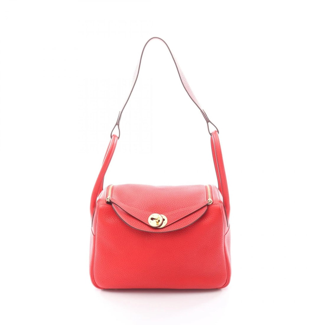 HERMES LINDY 26 SHOULDER BAG C TAURILLON CLEMENCE: HERMES Lindy 26 Shoulder Bag C Taurillon Clemence Brand: HERMES Type: Shoulder Bag Material: Taurillon Clemence × leather × Taurillon Clemence Color: Rouge tomate / Red??ish colors Size: (H:7.1" x W