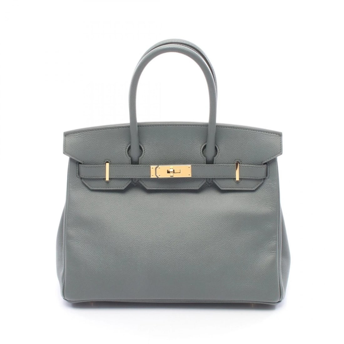 HERMES BIRKIN 30 HANDBAG EPSOM LEATHER GRAY VERT: HERMES Birkin 30 Handbag Epsom leather Gray Vert Brand: HERMES Type: Handbag Material: Epsom × leather × Epsom Color: Vert amande / Gray??ish colors Size: (H:9.4" x W:11.8" x D:5.9") Accessories: