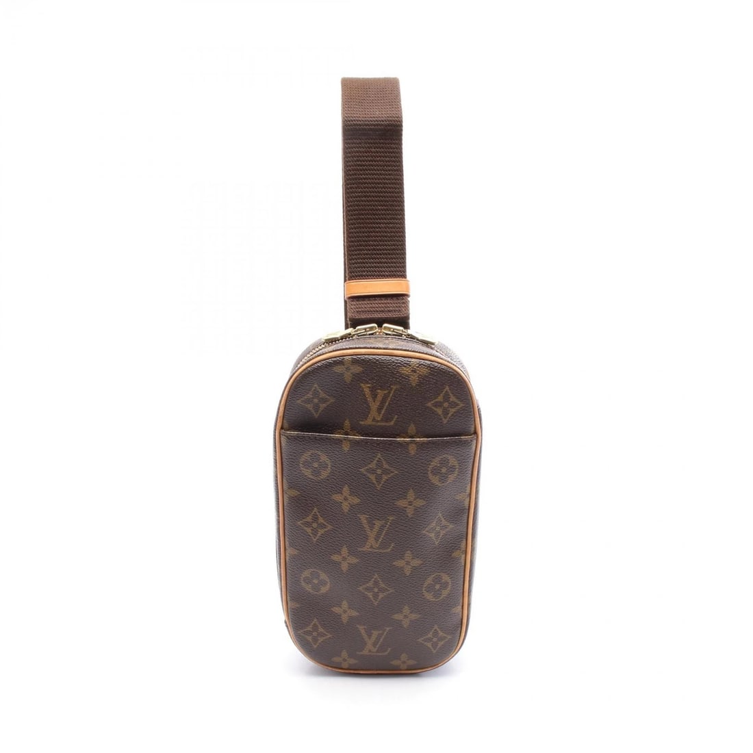 LOUIS VUITTON POCHETTE GANGE WAIST BAG: LOUIS VUITTON Pochette Gange Waist bag Brand: LOUIS VUITTON Type: Waist bag Body bag Material: Monogram × PVC coated canvas × leather Color: Brown??ish colors Size: (H:8.7" x W:4.7" x D:2.0") Acce