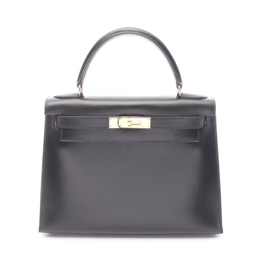 HERMES KELLY 28 SHOULDER HANDBAG BOX CALF LEATHER BLACK: HERMES Kelly 28 Shoulder Handbag Box calf leather Black Brand: HERMES Type: Handbag Material: Box calf leather × Calfskin (cowhide) Color: Black??ish colors Size: (H:8.3" x W:11.0" x D:4.3") Acces