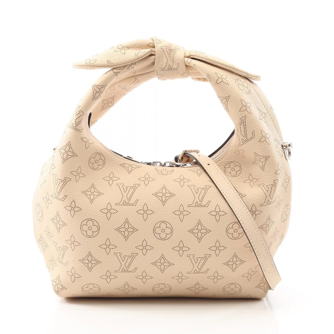 LOUIS VUITTON WHY NOT PM SHOULDER HANDBAG: LOUIS VUITTON Why Not PM Shoulder Handbag Brand: LOUIS VUITTON Type: Handbag Material: Mahina × leather Color: claim / Beige??ish colors Size: (H:7.1" x W:9.4" x D:3.9") Accessories: None