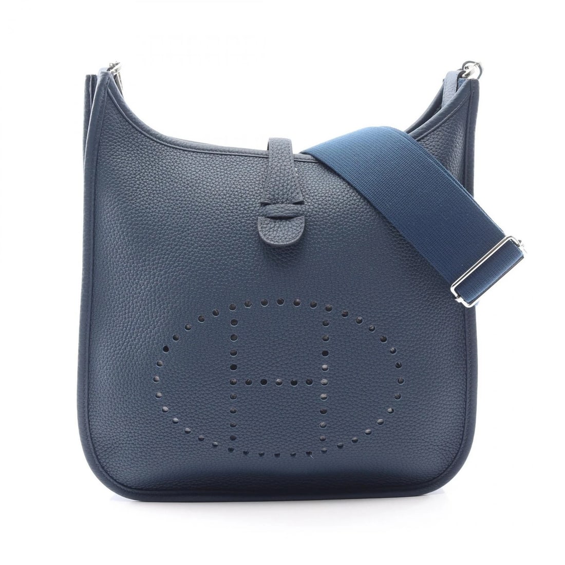 HERMES EVELYNE 3 PM SHOULDER CROSSBODY BAG: HERMES Evelyne 3 PM Shoulder crossbody Bag Brand: HERMES Type: Shoulder Bag Material: Taurillon Clemence × leather × Taurillon Clemence Color: Blue de presse / Navy??ish colors Size: (H:10.4" x W:11