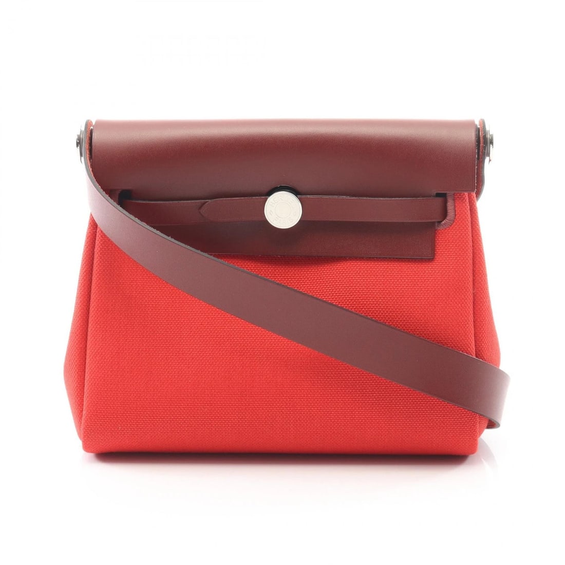 HERMES HERBAG ZIP MINI SHOULDER CROSSBODY BAG: HERMES Herbag Zip Mini Shoulder crossbody Bag Brand: HERMES Type: Shoulder Bag Material: Towar Military × canvas × leather × Toile Military / Vache leather hunter Color: Rose texas / Red??ish color