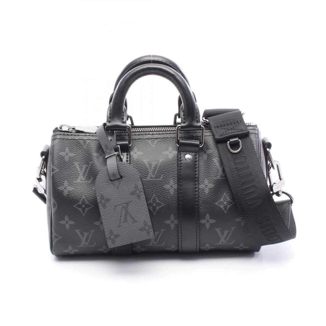 LOUIS VUITTON KEEPALL BANDOULIERE 25 SHOULDER HANDBAG: LOUIS VUITTON Keepall Bandouliere 25 Shoulder Handbag Brand: LOUIS VUITTON Type: Handbag Material: Monogram eclipse reverse × PVC coated canvas × leather Color: Gres / Black??ish colors × Gray??ish