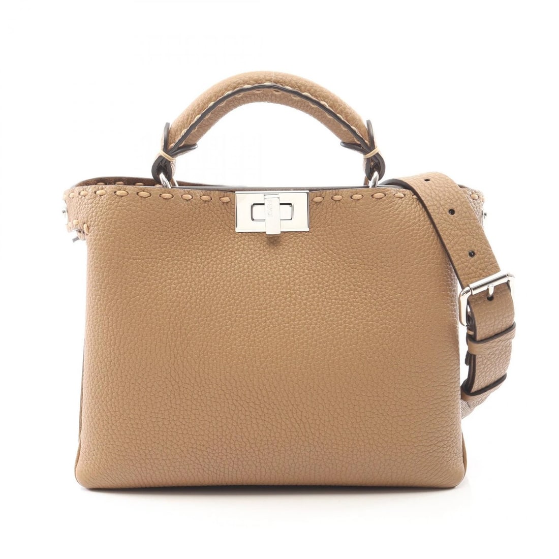 FENDI SELLERIA PEEKABOO SOFT SMALL 2WAY SHOULDER HANDBAG: FENDI Selleria Peekaboo Soft Small 2Way Shoulder Handbag Brand: FENDI Type: Handbag Material: leather Color: Brown??ish colors Size: (H:7.5" x W:10.2" x D:0.0") Accessories: None Accessori