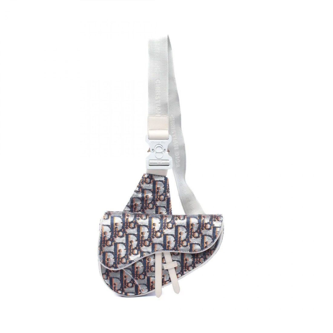 DIOR SADDLE OBLIQUE SEQUIN WAIST BAG CROSSBODY SILVER: Dior SADDLE Oblique Sequin Waist bag Crossbody Silver Brand: Dior Type: Waist bag Body bag Material: Sequin Color: Silver??ish colors × Navy??ish colors × Orange??ish colors Size: (H:7.5" x W:10.6" 
