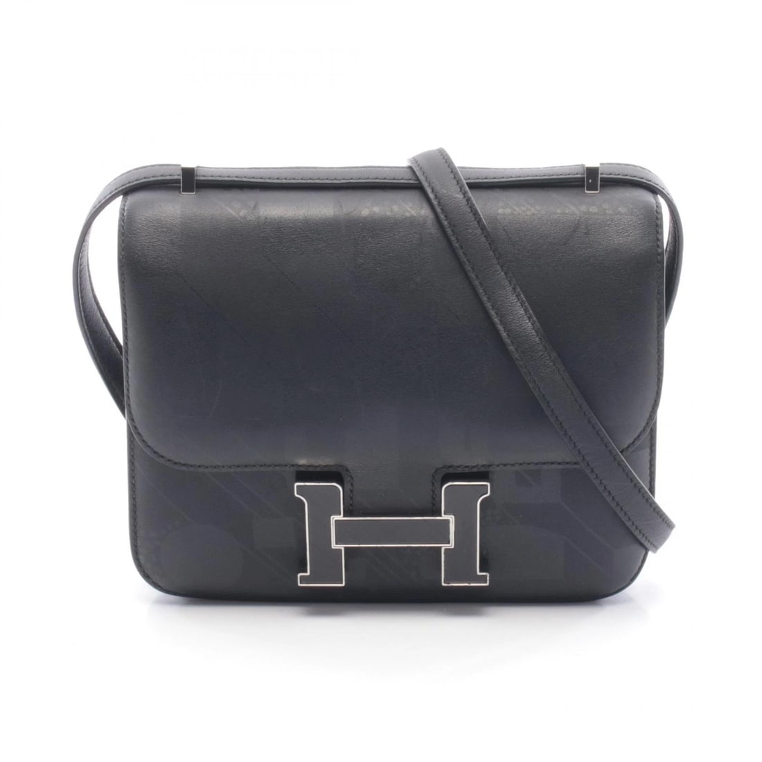 HERMES CONSTANCE III MINI IMPRIME SHOULDER BAG: HERMES Constance III Mini Imprime Shoulder Bag Brand: HERMES Type: Shoulder Bag Material: Sombrero leather × leather × Sombrero leather Color: Black??ish colors Size: (H:5.9" x W:7.1" x D:0.8") Ac