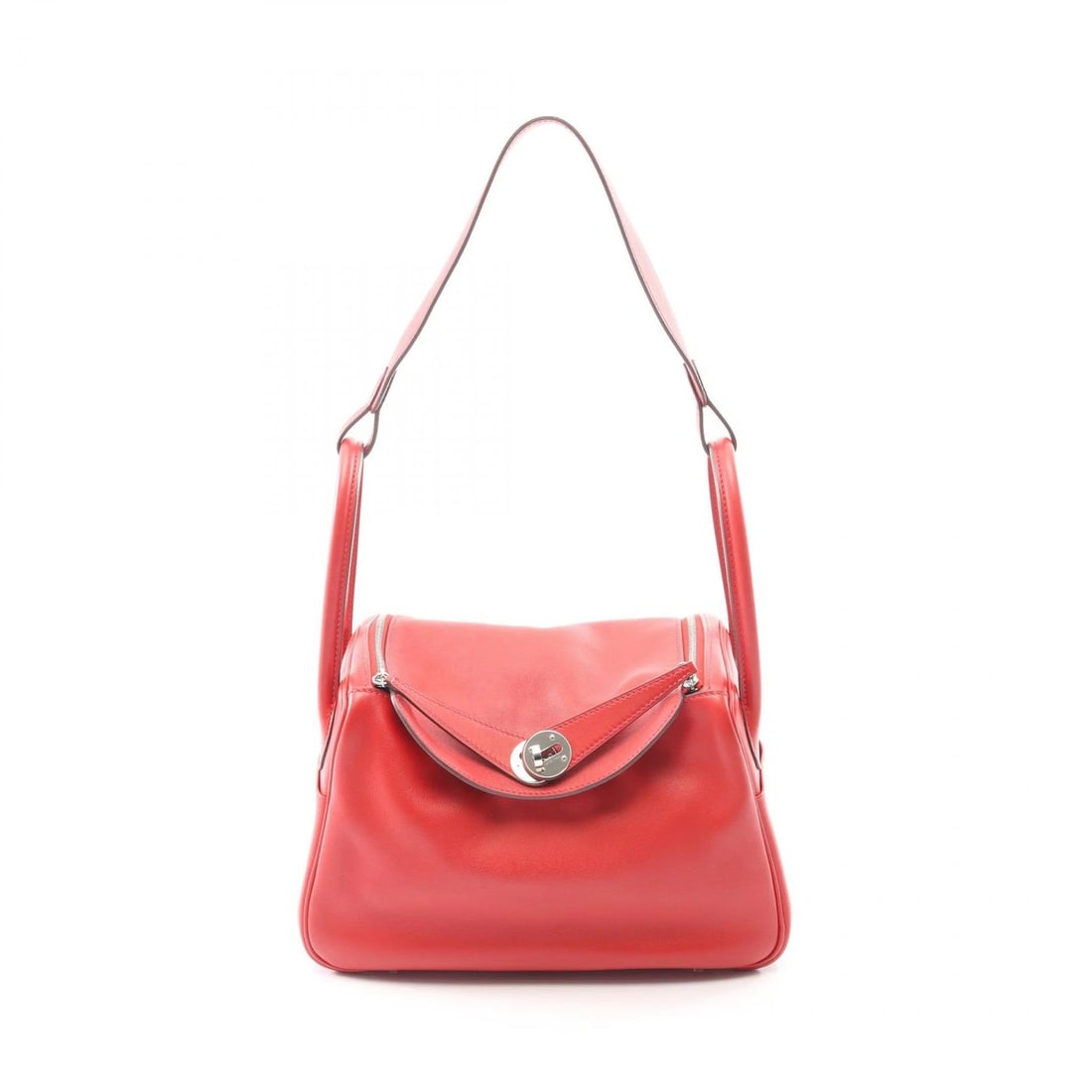 HERMES LINDY 26 SHOULDER HAND BAG X SWIFT LEATHER ROUGE: HERMES Lindy 26 Shoulder hand Bag X Swift leather Rouge Brand: HERMES Type: Shoulder Bag Material: Vaux Swift leather × leather × Calfskin (cowhide) × Vaux Swift leather Color: Rouge tomate / Red??