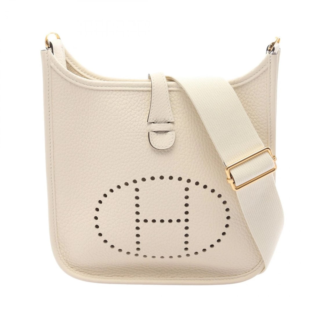 HERMES EVELYNE 23 SHOULDER CROSSBODY BAG: HERMES Evelyne 23 Shoulder crossbody Bag Brand: HERMES Type: Shoulder Bag Material: Taurillon Clemence × leather × Taurillon Clemence Color: Beige??ish colors Size: (H:8.7" x W:9.1" x D:2.2") Acce
