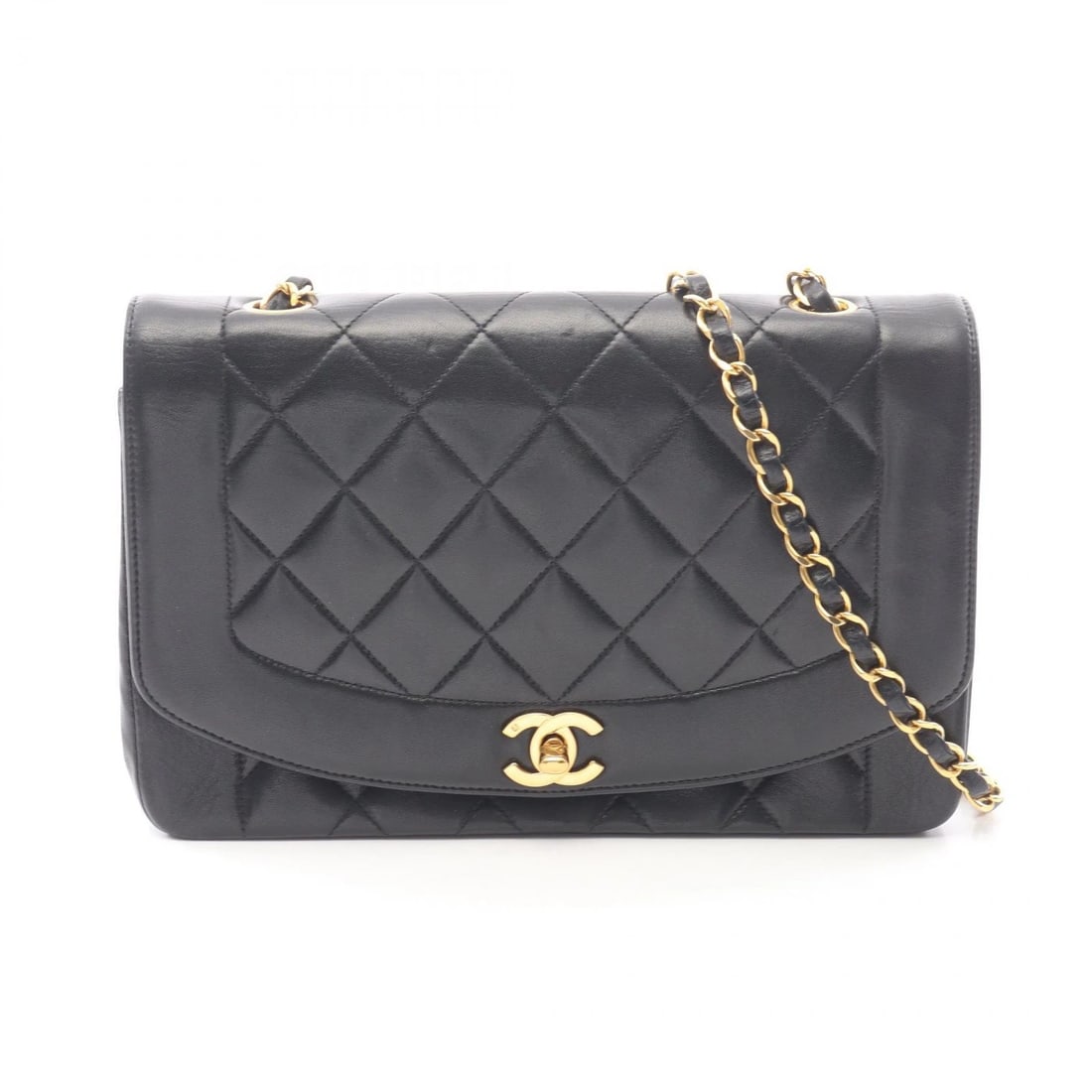 CHANEL MATELASSE DIANA FLAP CHAIN SHOULDER BAG: CHANEL Matelasse Diana Flap Chain Shoulder Bag Brand: CHANEL Type: Shoulder Bag Material: Lambskin (sheep leather) Color: Black??ish colors Size: (H:6.3" x W:9.8" x D:2.8") Accessories: None <