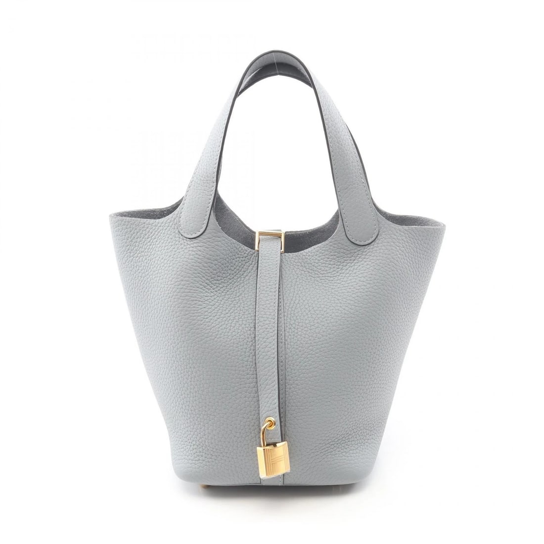 HERMES PICOTIN LOCK PM TOTE HANDBAG CLEMENCE: HERMES Picotin Lock PM Tote Handbag Clemence Brand: HERMES Type: Handbag Material: Taurillon Clemence × leather × Taurillon Clemence Color: Gray??ish colors × Green Pantan??ish colors Size: (H:7.3"