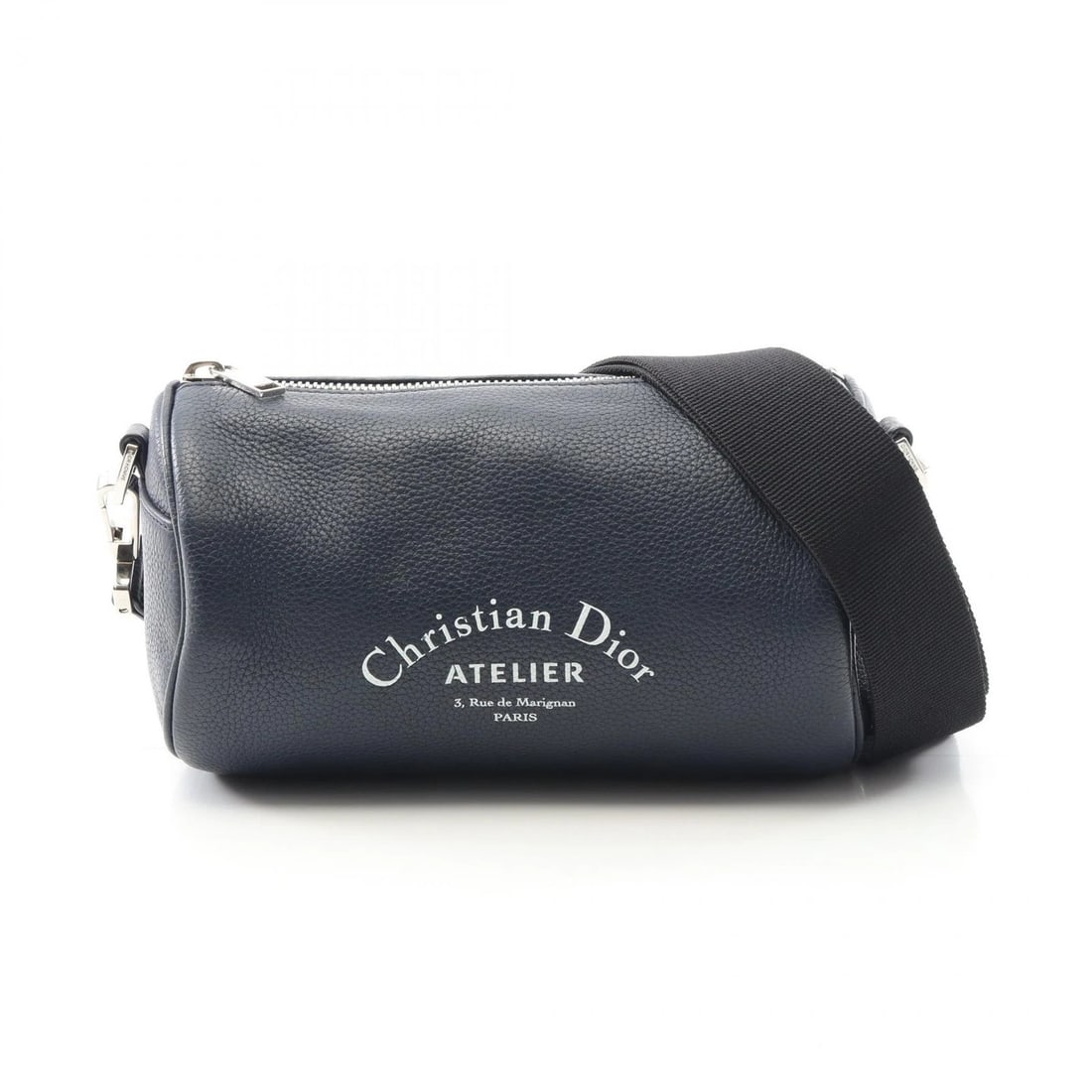 CHRISTIAN DIOR ATELIER ROLLER SHOULDER BAG: Christian Dior Atelier roller Shoulder Bag Brand: Dior Type: Shoulder Bag Material: leather Color: Navy??ish colors Size: (H:4.7" x W:8.1" x D:4.3") Accessories: None Accessories Notice: W