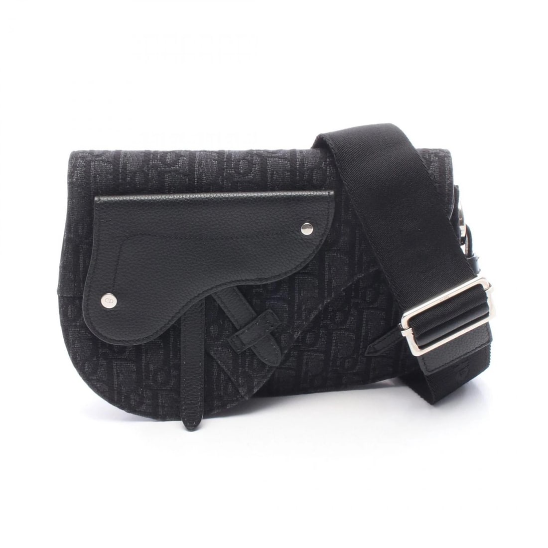 CHRISTIAN DIOR SADDLE OBLIQUE MESSENGER CROSSBODY BAG: Christian Dior SADDLE Oblique Messenger Crossbody Bag Brand: Dior Type: Shoulder Bag Material: canvas × leather Color: Gray??ish colors × Black??ish colors Size: (H:6.3" x W:9.3" x D:1.6") Accesso
