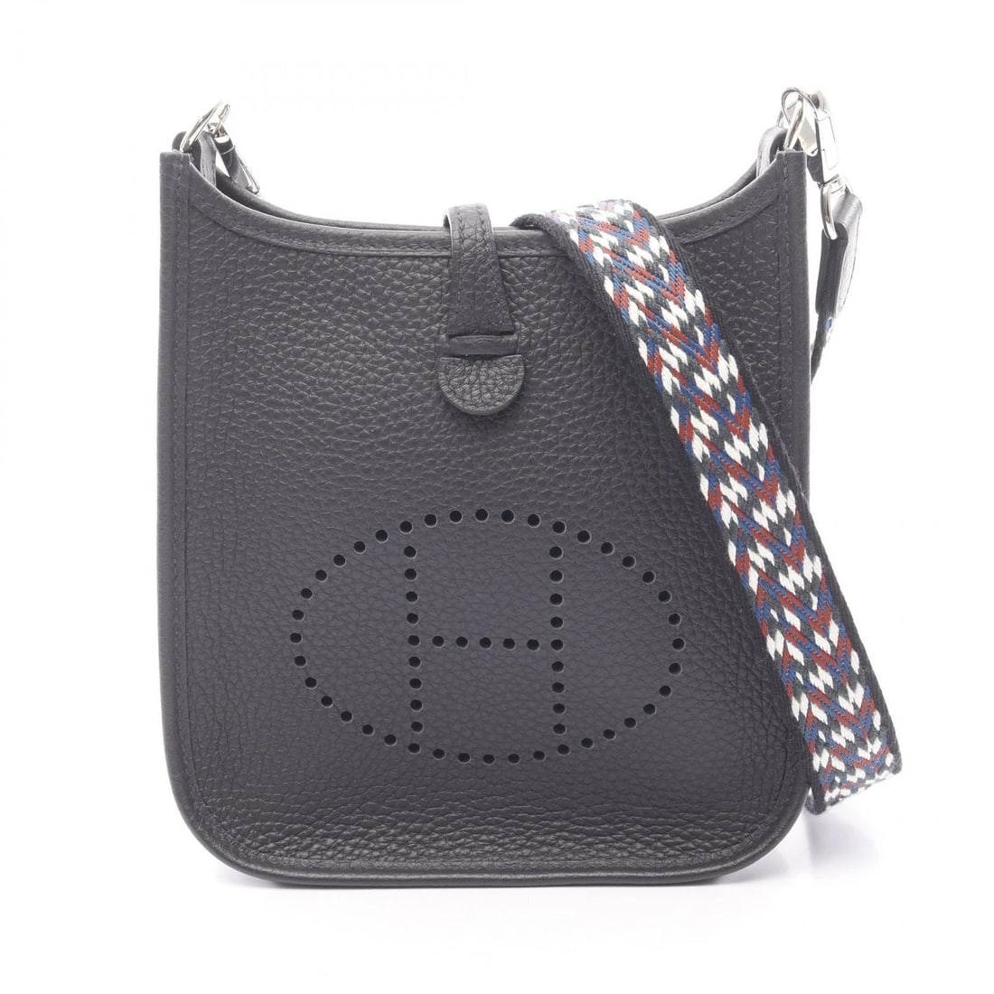 HERMES EVELYNE AMAZON TPM SHOULDER CROSSBODY BAG: HERMES Evelyne Amazon TPM Shoulder Crossbody Bag Brand: HERMES Type: Shoulder Bag Material: Taurillon Clemence × leather × Taurillon Clemence Color: Caban / Navy??ish colors Size: (H:7.1" x W:6.5" x
