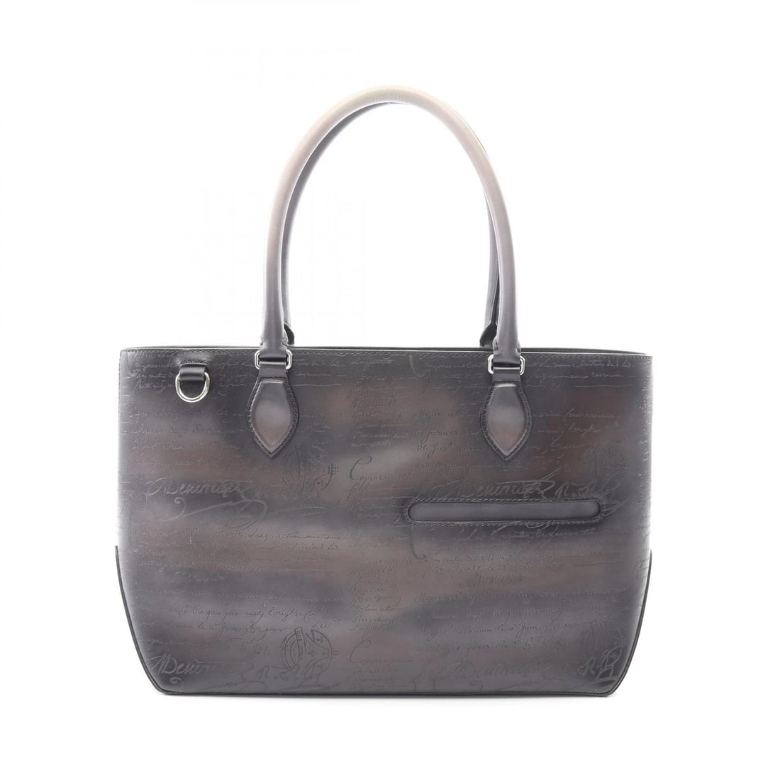 BERLUTI CALLIGRAPHY TOUJOURS TOTE BAG: Berluti Calligraphy Toujours Tote Bag Brand: Berluti Type: Tote Bag Material: leather Color: Gray??ish colors Size: (H:10.6" x W:14.6" x D:4.7") Accessories: None Accessories Notice: When