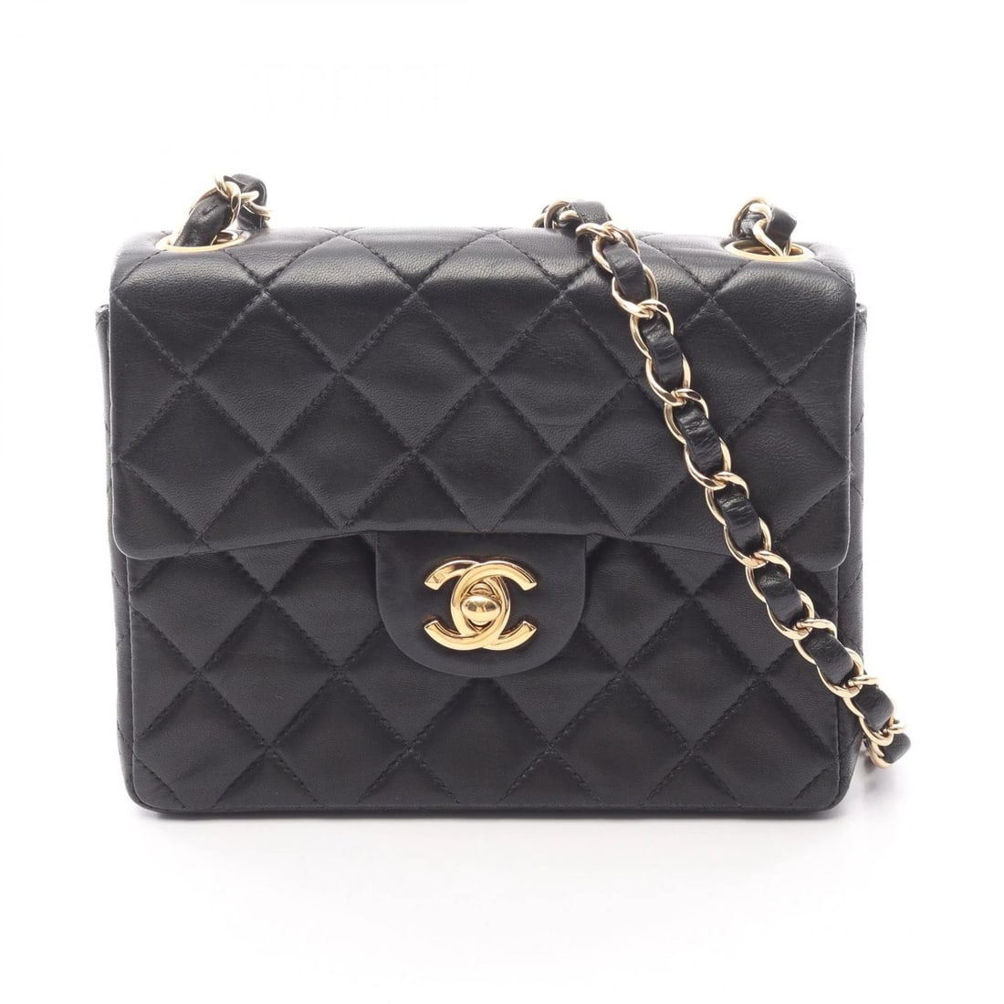 CHANEL MINI MATELASSE CHAIN SHOULDER BAG: CHANEL Mini Matelasse Chain Shoulder Bag Brand: CHANEL Type: Shoulder Bag Material: Lambskin (sheep leather) Color: Black??ish colors Size: (H:5.1" x W:6.7" x D:2.4") Accessories: None Acc