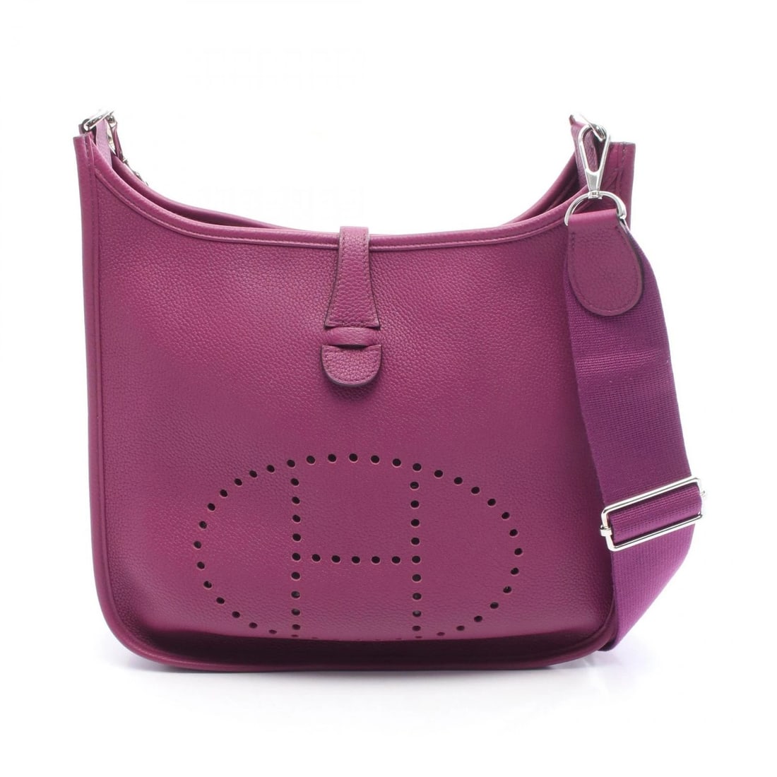 HERMES EVELYNE 3 PM SHOULDER CROSSBODY BAG: HERMES Evelyne 3 PM Shoulder crossbody Bag Brand: HERMES Type: Shoulder Bag Material: Taurillon Clemence × leather × Taurillon Clemence Color: Anemone / Purple??ish colors Size: (H:10.4" x W:11.0" x