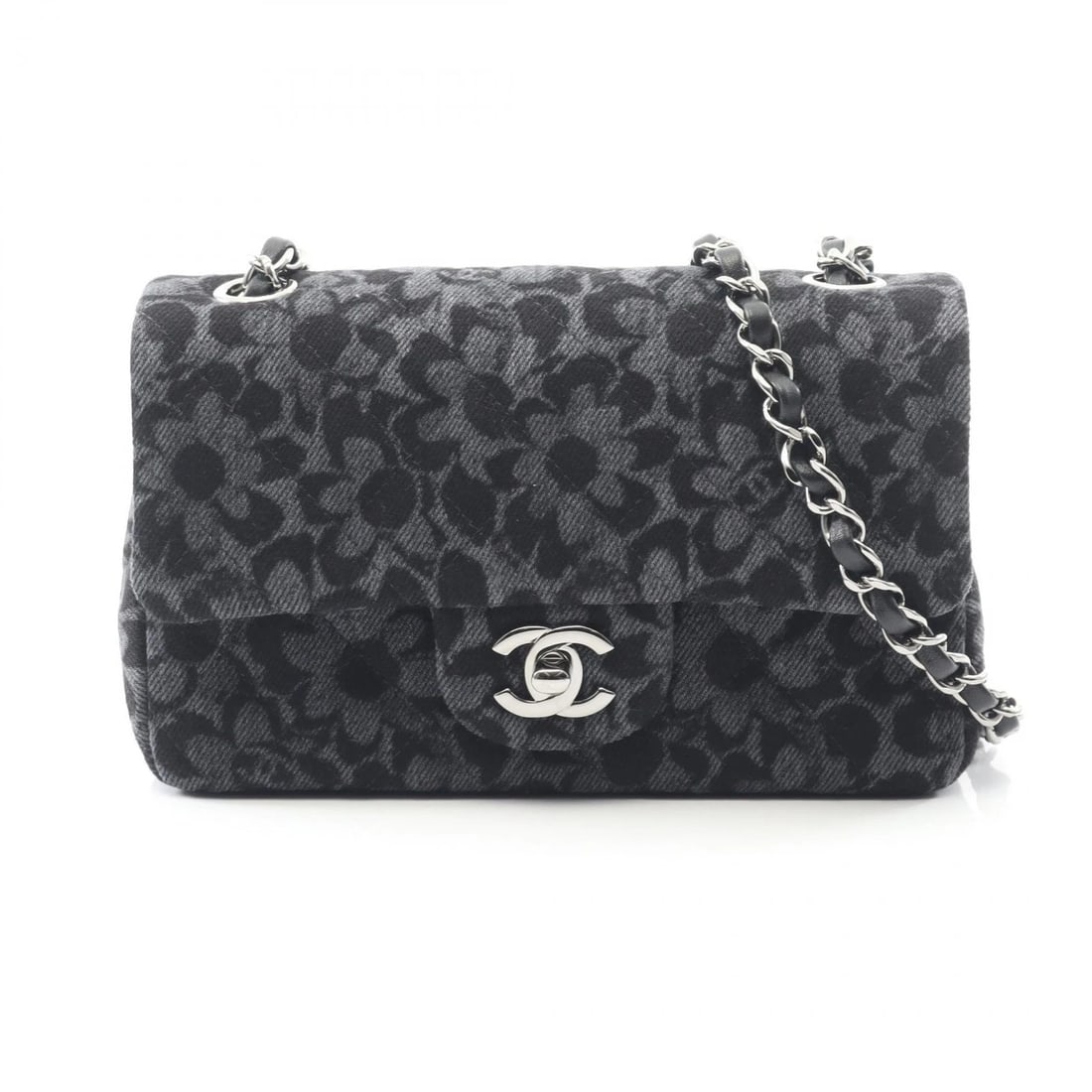 CHANEL MINI MATELASSE 20 CHAIN SHOULDER CROSSBODY BAG: CHANEL Mini Matelasse 20 Chain Shoulder Crossbody Bag Brand: CHANEL Type: Shoulder Bag Material: denim Color: Gray??ish colors × Black??ish colors Size: (H:4.7" x W:7.9" x D:2.6") Accessories: None