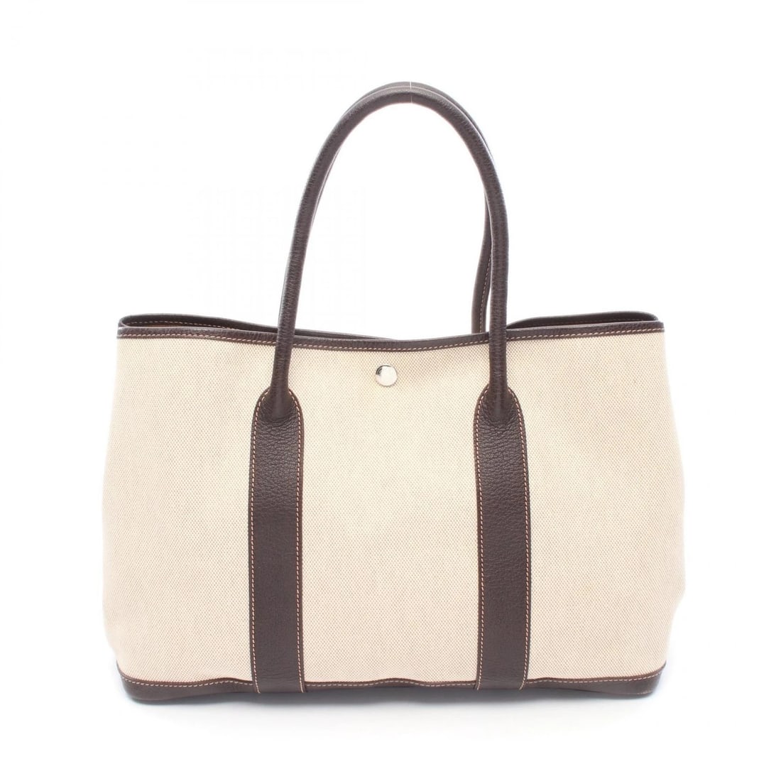 HERMES GARDEN PARTY PM TOTE HANDBAG TOILE H CANVAS: HERMES Garden Party PM Tote Handbag Toile H canvas Brand: HERMES Type: Tote Bag Material: Toile H × leather × Toile H Color: Beige / Beige??ish colors × Brown??ish colors Size: (H:9.8" x W:14.2" x
