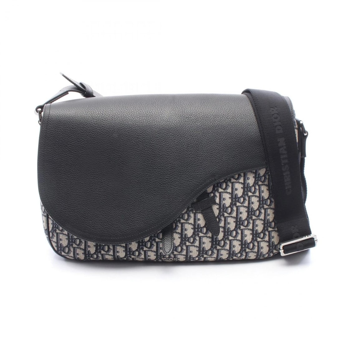 CHRISTIAN DIOR SADDLE OBLIQUE MESSENGER SHOULDER CROSSBODY BAG: Christian Dior SADDLE Oblique Messenger Shoulder Crossbody Bag Brand: Dior Type: Shoulder Bag Material: canvas × leather Color: Navy??ish colors × Beige??ish colors × Black??ish colors Size: