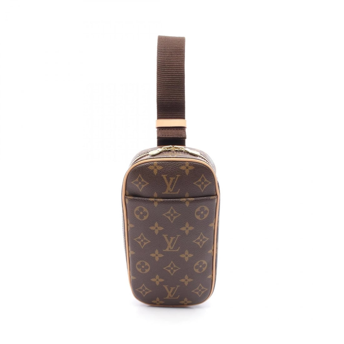 LOUIS VUITTON POCHETTE GANGE WAIST BAG: LOUIS VUITTON Pochette Gange Waist bag Brand: LOUIS VUITTON Type: Waist bag Body bag Material: Monogram × PVC coated canvas × leather Color: Brown??ish colors Size: (H:8.7" x W:4.7" x D:2.0") Acce