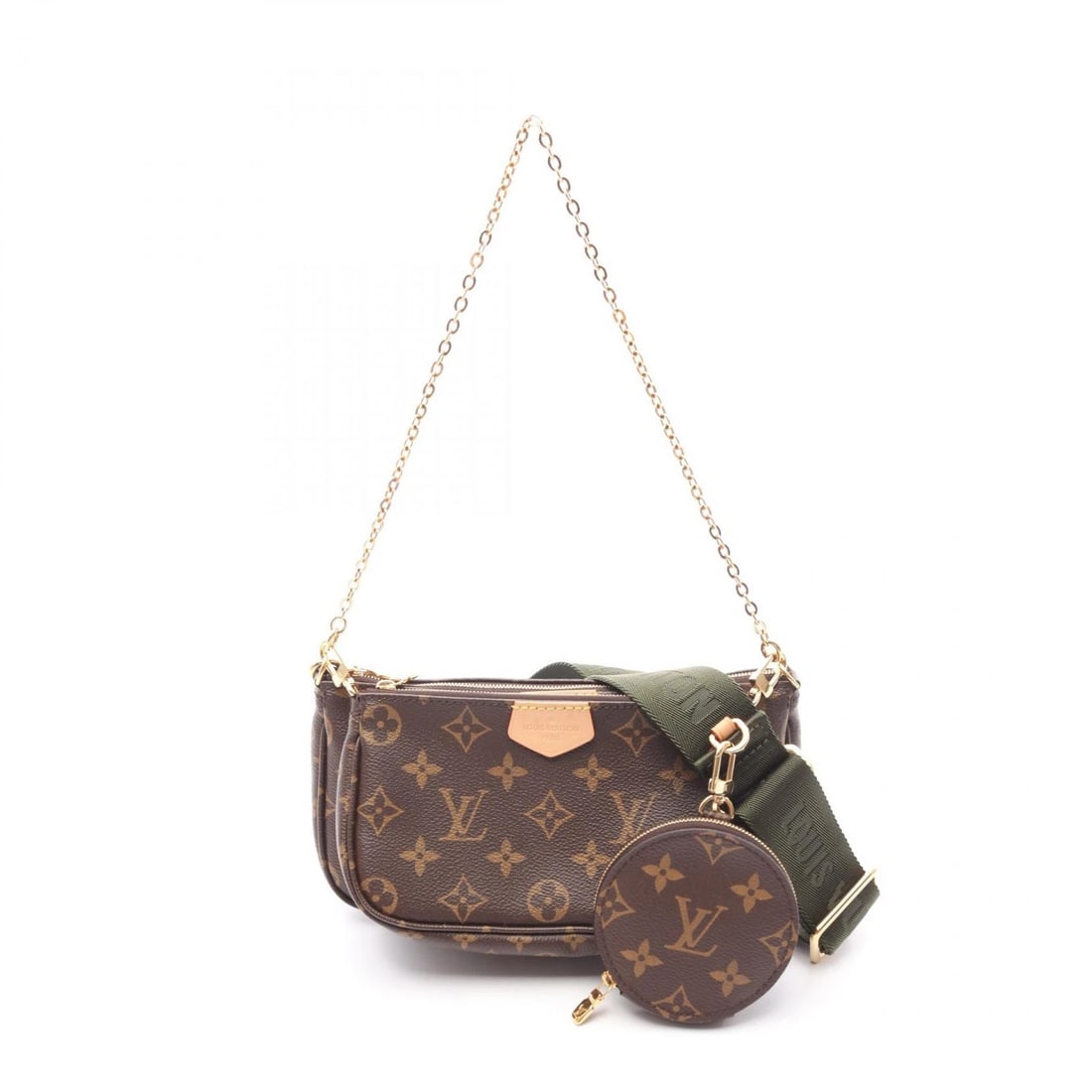 LOUIS VUITTON MULTI POCHETTE ACCESSOIRES SHOULDER BAG: LOUIS VUITTON Multi Pochette Accessoires Shoulder Bag Brand: LOUIS VUITTON Type: Shoulder Bag Material: Monogram × PVC coated canvas × leather Color: Brown??ish colors × Khaki??ish colors Size: (H: