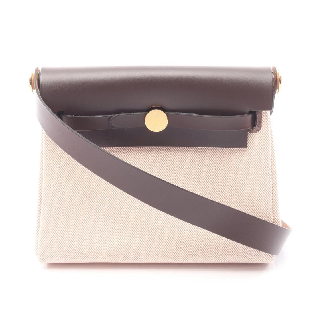 HERMES HERBAG ZIP MINI SHOULDER CROSSBODY BAG TOILE: HERMES Herbag Zip Mini Shoulder Crossbody Bag Toile Brand: HERMES Type: Shoulder Bag Material: Toile H × canvas × leather × Toile H / Vache leather Hunter Color: Ecru / Beige??ish colors × Brown??
