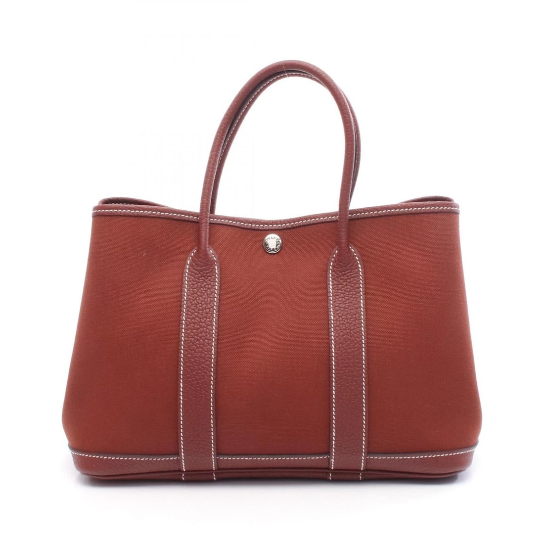 HERMES GARDEN PARTY TPM TOTE BAG TOILE MILITARY: HERMES Garden party TPM Tote Bag Toile Military Brand: HERMES Type: Tote Bag Material: Towar Military × canvas × leather × Toile Military / Negonda leather Color: Bordeaux??ish colors Size: (H:8.3"