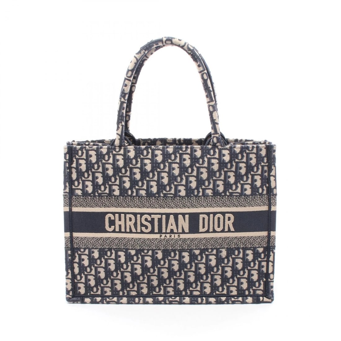 CHRISTIAN DIOR MEDIUM TOTE HAND BAG: Christian Dior Medium Tote hand Bag Brand: Dior Type: Tote Bag Material: canvas Color: Navy??ish colors × Beige??ish colors Size: (H:10.6" x W:14.2" x D:5.5") Accessories: None Accessories