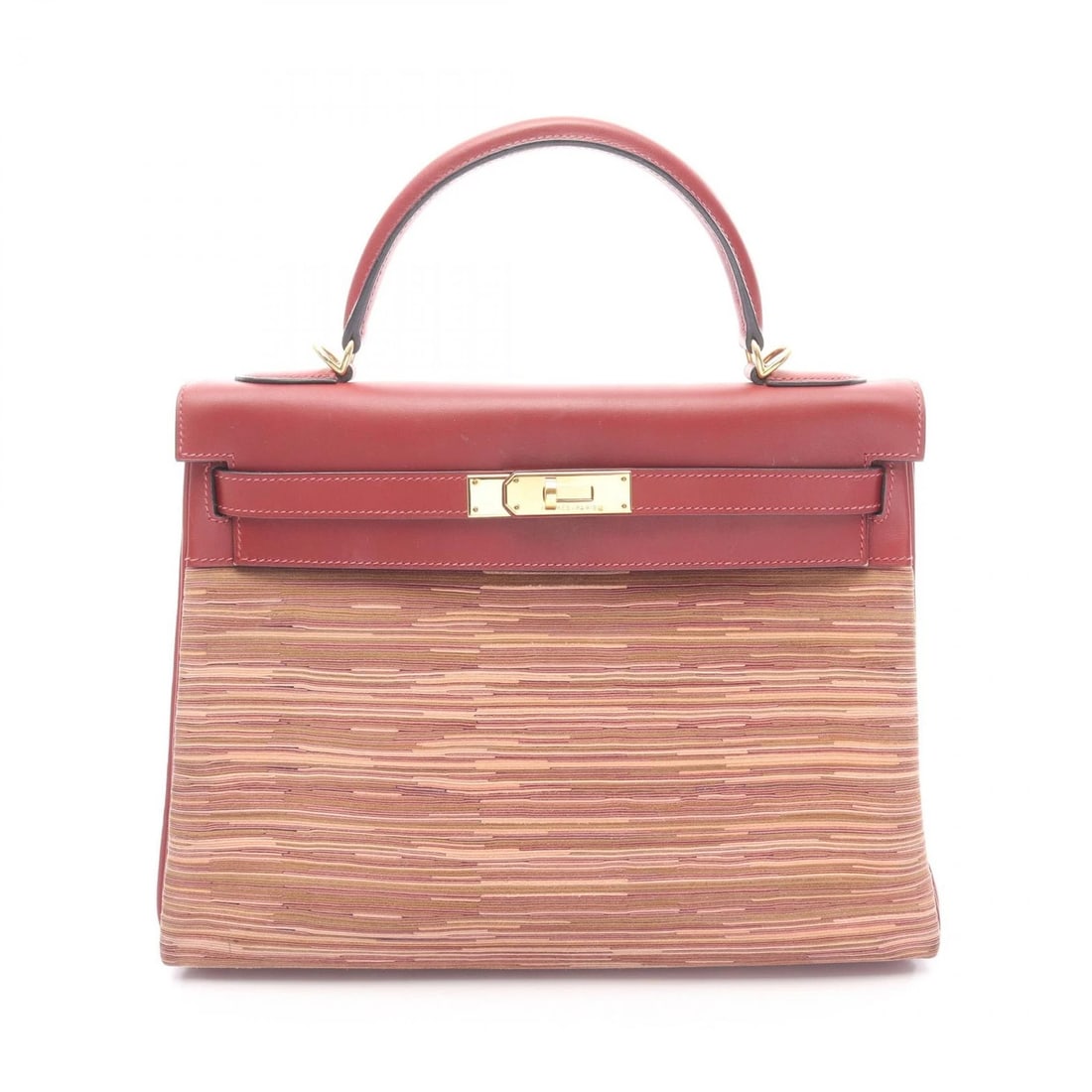 HERMES KELLY 32 SHOULDER HANDBAG: HERMES Kelly 32 Shoulder Handbag Brand: HERMES Type: Handbag Material: Vibrato × leather × Vibrato / Chamonix leather Color: Bordeaux??ish colors Size: (H:9.1" x W:12.6" x D:4.7") Accessories: None