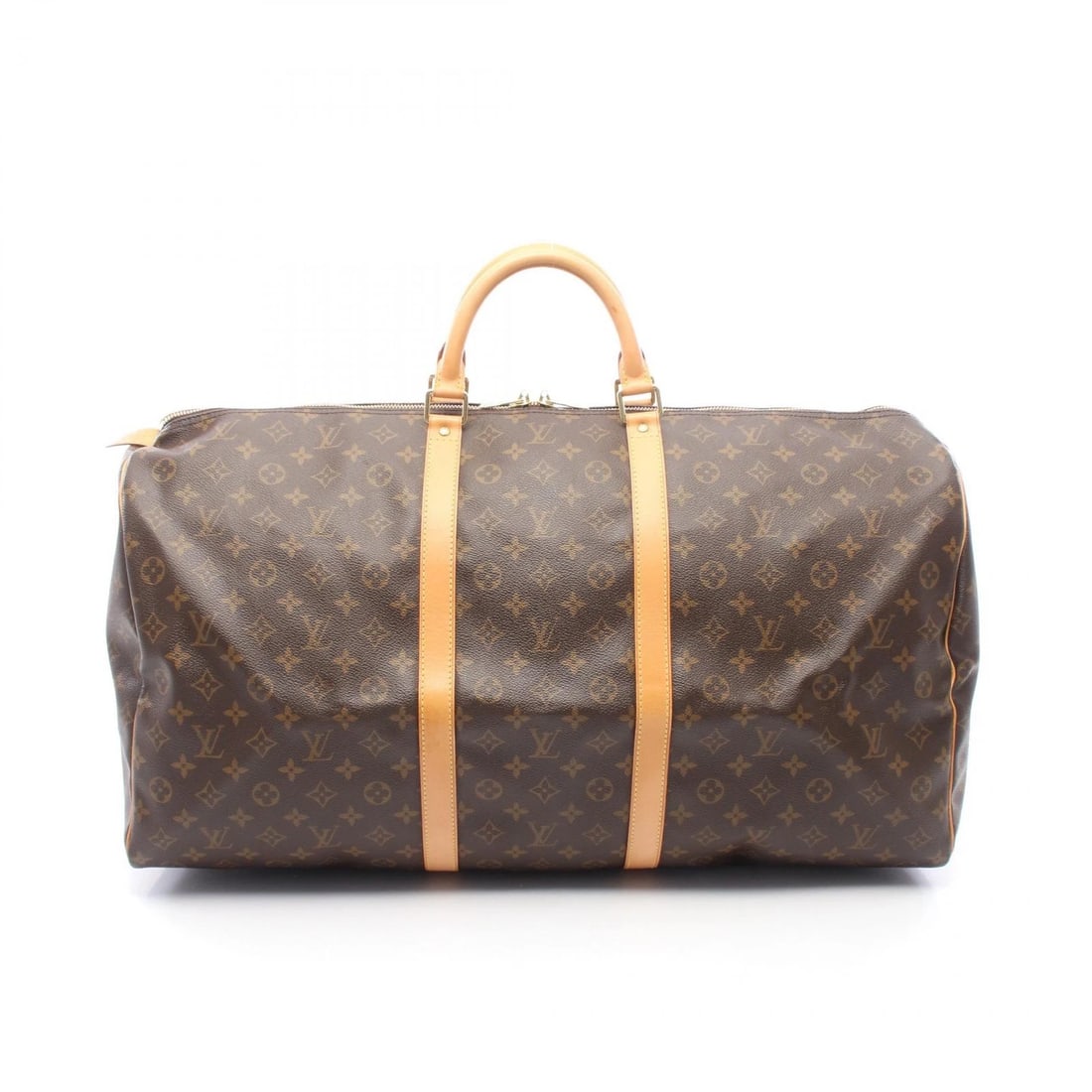 LOUIS VUITTON KEEPALL 60 DUFFEL TRAVEL BAG: LOUIS VUITTON Keepall 60 Duffel Travel Bag Brand: LOUIS VUITTON Type: Boston bag Material: Monogram × PVC coated canvas × leather Color: Brown??ish colors Size: (H:13.0" x W:23.6" x D:10.2")