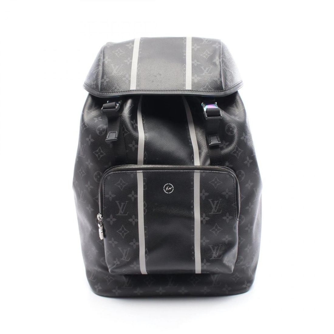 LOUIS VUITTON × FRAGMENT MONOGRAM ECLIPSE BACKPACK BAG: LOUIS VUITTON × Fragment Monogram Eclipse Backpack Bag Brand: LOUIS VUITTON Type: Rucksack Backpack Material: Monogram eclipse × PVC coated canvas × leather Color: Black / Black??ish colors Size: (
