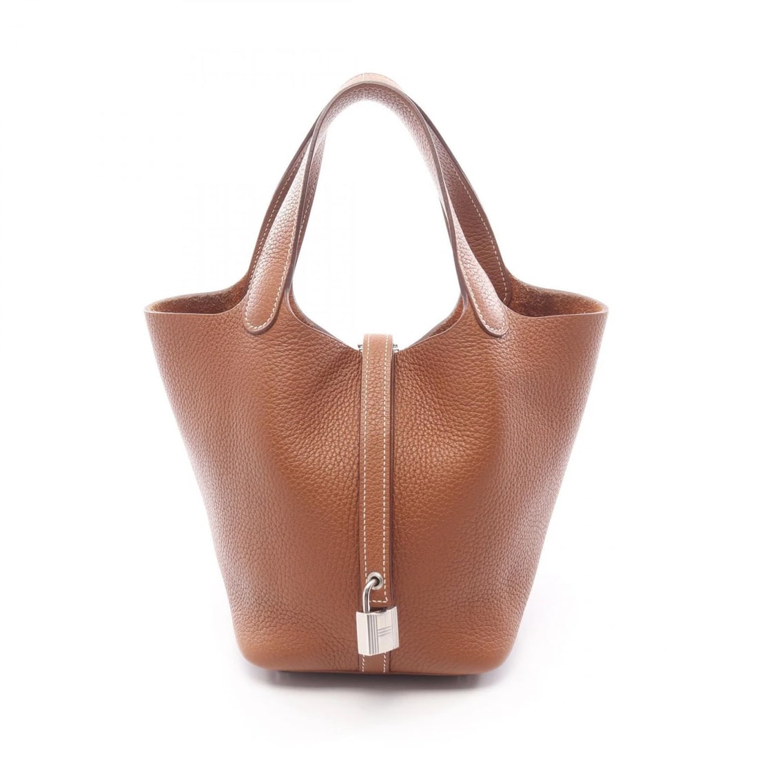 HERMES PICOTIN LOCK PM TOTE HANDBAG: HERMES Picotin Lock PM tote Handbag Brand: HERMES Type: Handbag Material: Taurillon Clemence × leather × Taurillon Clemence Color: Gold / Brown??ish colors Size: (H:7.3" x W:7.5" x D:5.3") Accesso