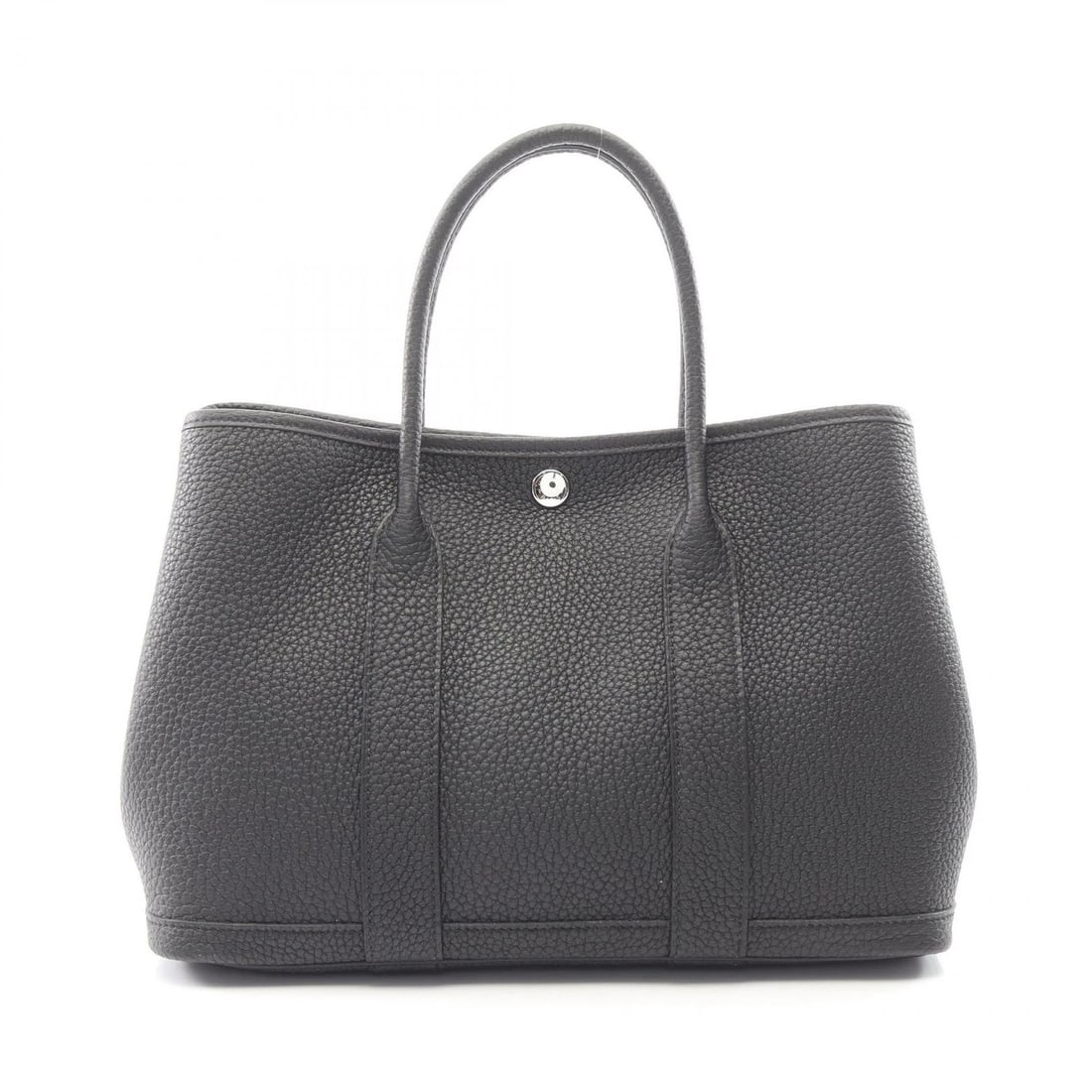 HERMES GARDEN PARTY TPM TOTE HANDBAG: HERMES Garden Party TPM Tote Handbag Brand: HERMES Type: Tote Bag Material: Negonda leather × leather × Negonda leather Color: Black??ish colors Size: (H:8.3" x W:11.8" x D:5.5") Accessories: None