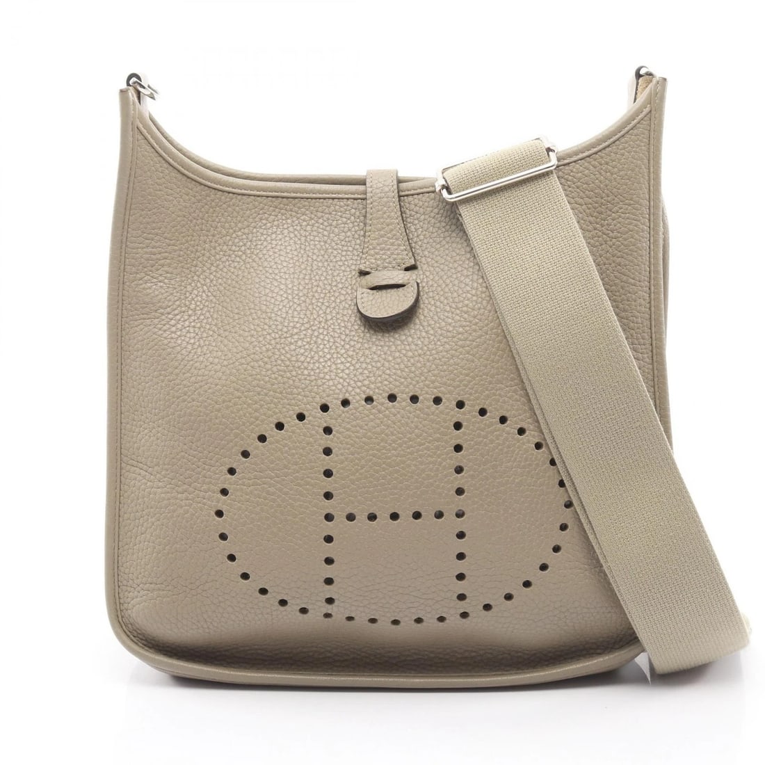 HERMES EVELYNE 3 PM SHOULDER CROSSBODY BAG: HERMES Evelyne 3 PM Shoulder crossbody Bag Brand: HERMES Type: Shoulder Bag Material: Taurillon Clemence × leather × Taurillon Clemence Color: Sauge / Green??ish colors Size: (H:10.4" x W:11.0" x D: