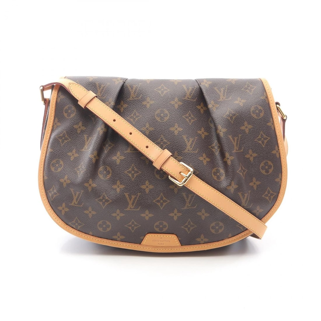 LOUIS VUITTON MENILMONTANT MM SHOULDER CROSSBODY BAG: LOUIS VUITTON Menilmontant MM Shoulder Crossbody Bag Brand: LOUIS VUITTON Type: Shoulder Bag Material: Monogram × PVC coated canvas × leather Color: Brown??ish colors Size: (H:10.6" x W:13.4" x D:3.