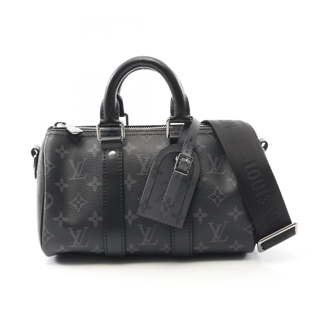 LOUIS VUITTON KEEPALL BANDOULIERE 25 HANDBAG: LOUIS VUITTON Keepall Bandouliere 25 Handbag Brand: LOUIS VUITTON Type: Handbag Material: Monogram eclipse reverse × PVC coated canvas × leather Color: Gres / Black??ish colors × Gray??ish colors S