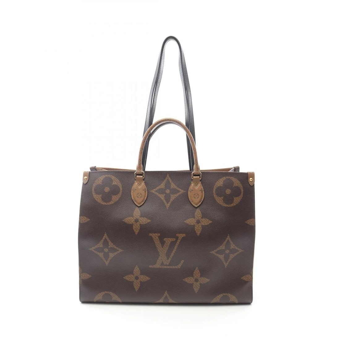 LOUIS VUITTON ON-THE-GO GM SHOULDER BAG: LOUIS VUITTON On-the-go GM Shoulder Bag Brand: LOUIS VUITTON Type: Shoulder Bag Material: Monogram / Giant Reverse × PVC coated canvas × leather Color: Brown??ish colors Size: (H:12.6" x W:16.3" x D