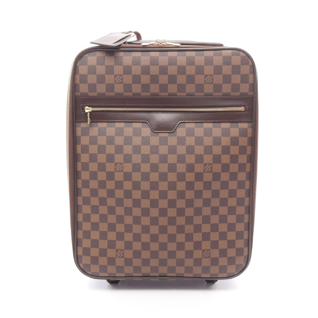 LOUIS VUITTON PEGASE 45 CARRY BAG SUITCASE: LOUIS VUITTON Pegase 45 Carry Bag Suitcase Brand: LOUIS VUITTON Type: Carry Bag Material: Damier × PVC coated canvas × leather Color: Ebene / Brown??ish colors Size: (H:17.3" x W:14.2" x D:7.5") A