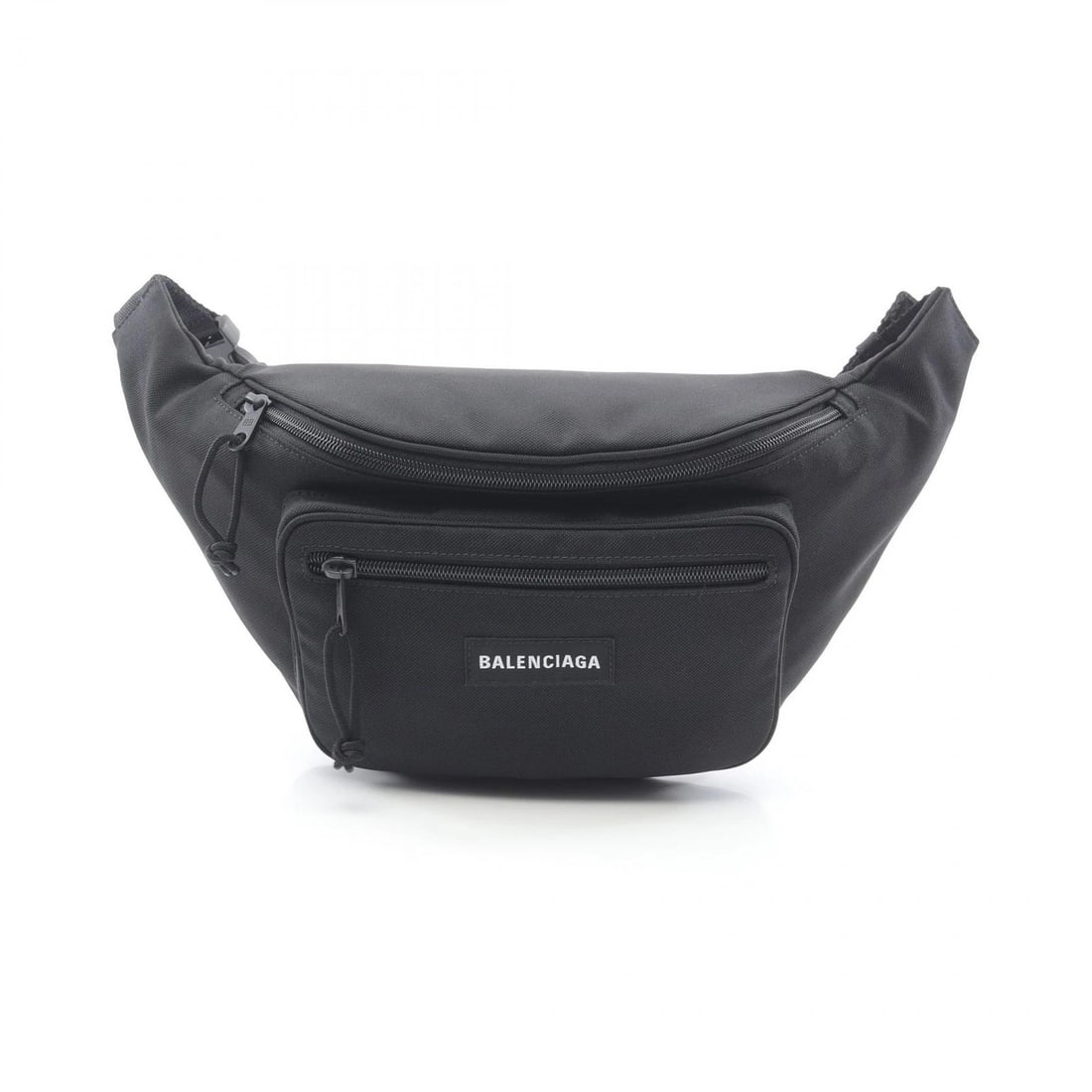 BALENCIAGA EXPLORER WAIST BAG: BALENCIAGA EXPLORER Waist bag Brand: BALENCIAGA Type: Waist bag Body bag Material: canvas Color: Black??ish colors × White??ish colors Size: (H:7.1" x W:7.5" x D:1.6") Accessories: None Accessories