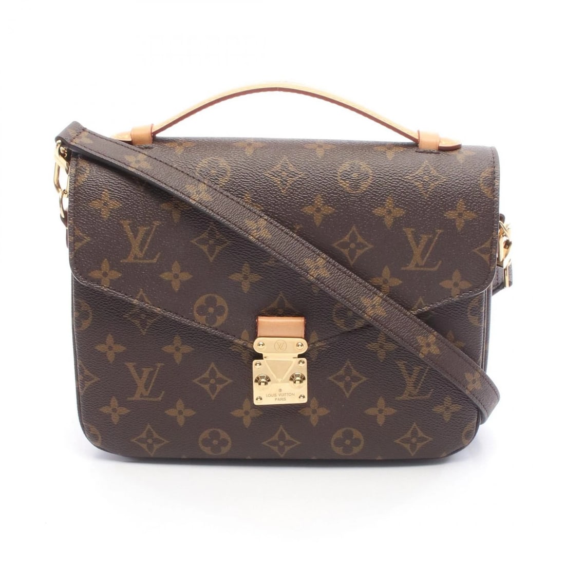 LOUIS VUITTON POCHETTE METIS MM CROSSBODY HANDBAG: LOUIS VUITTON Pochette Metis MM Crossbody Handbag Brand: LOUIS VUITTON Type: Handbag Material: Monogram × PVC coated canvas × leather Color: Brown??ish colors Size: (H:7.3" x W:9.4" x D:2.6")
