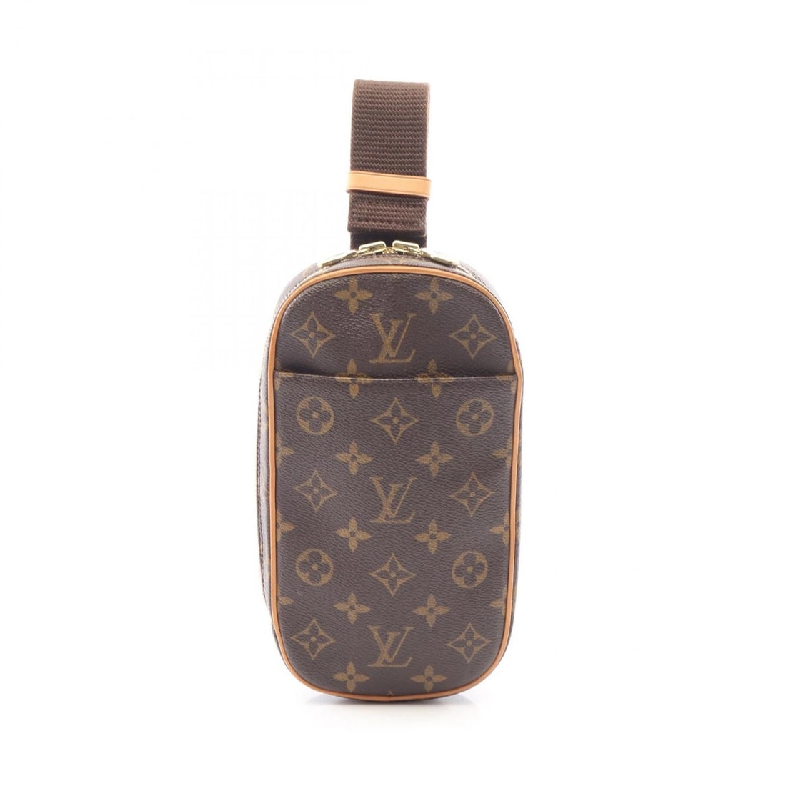 LOUIS VUITTON POCHETTE GANGE WAIST CROSSBODY BAG: LOUIS VUITTON Pochette Gange Waist Crossbody Bag Brand: LOUIS VUITTON Type: Waist bag Body bag Material: Monogram × PVC coated canvas × leather Color: Brown??ish colors Size: (H:8.7" x W:4.7" x